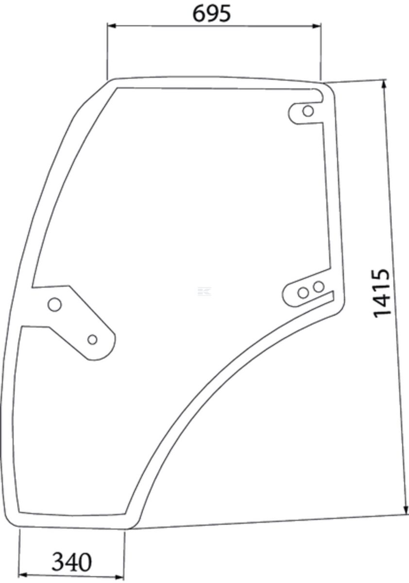 Стъкло за кабина 1155 × 1415 мм 0.012.1432.0/20