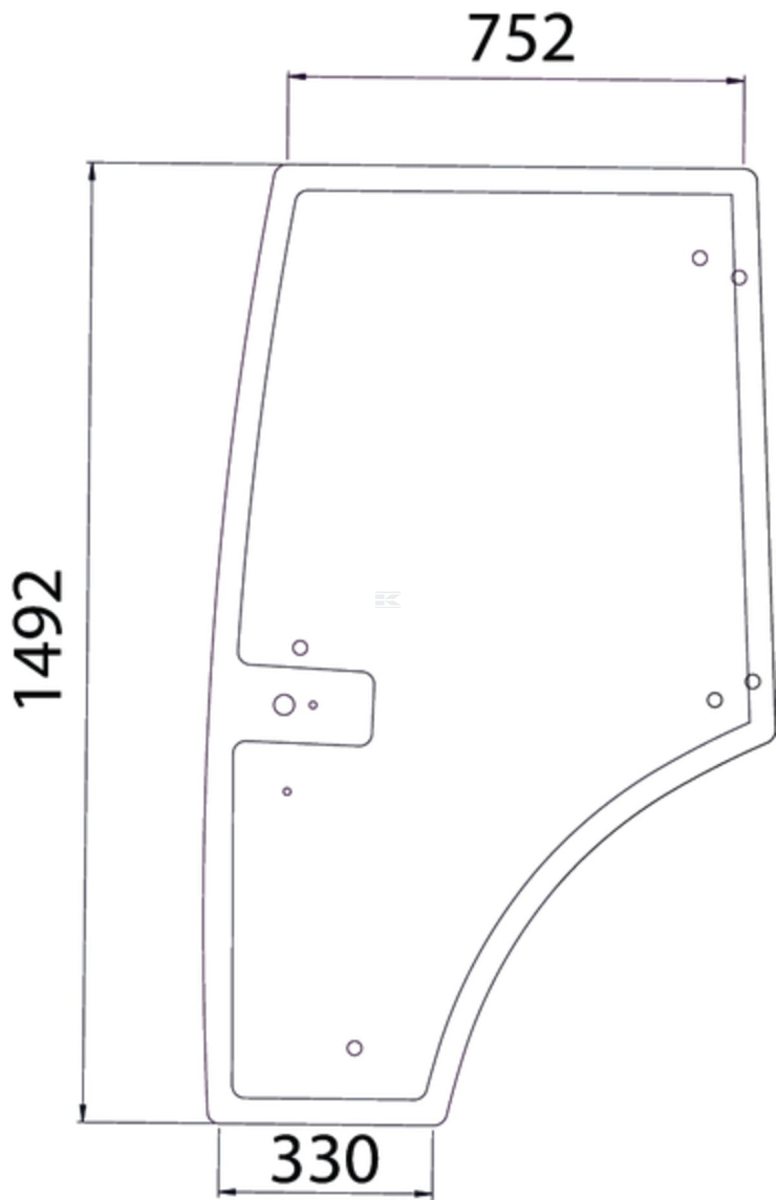 Стъкло за кабина 670 × 1380 мм KS-1000217