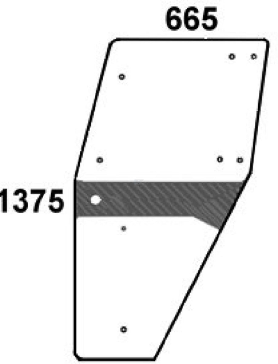 Стъкло за кабина 745 × 1417 мм за Deutz-Fahr DX160 и DX4.10 DX4.30 DX4.50 DX4.70 DX6.05 DX6.10 DX6.30 DX6.50 DX7.1 DX8.30