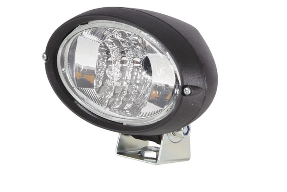 Осветление за машини работна лампа халоген 55/70 W 12/24 V овална форма прозрачно стъкло 160 × 78 × 128 мм Hella 160 × 78 × 128 мм Hella KS-1060783