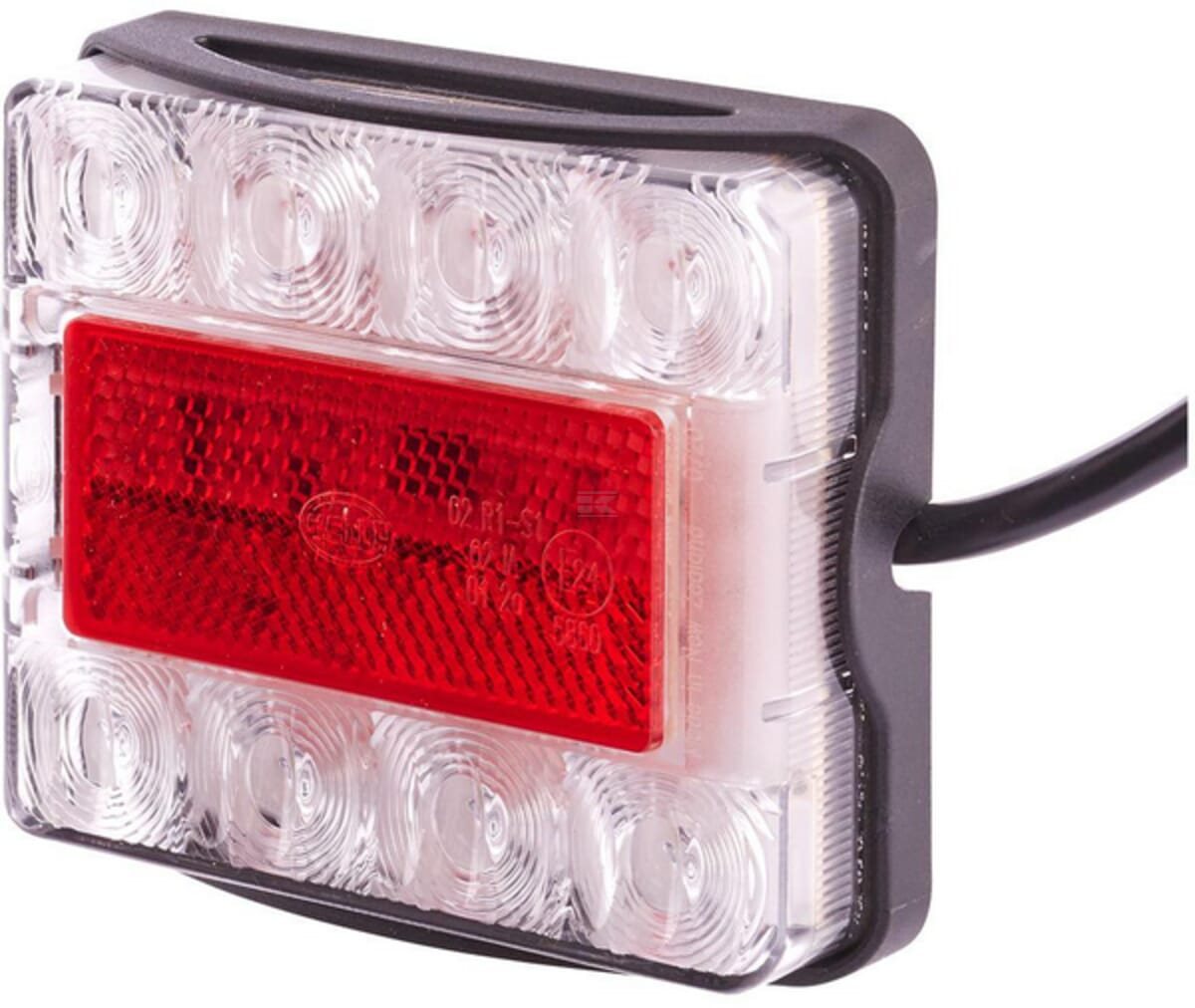 Осветление за машини заден фар LED 21 W 12/24 V правоъгълна форма на болт прозрачно стъкло Hella 21 W Hella KS-1073378